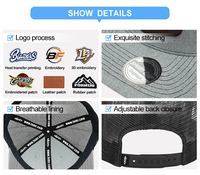 Gorras de Camionero para Hombre de Primera Calidad, Personalizadas con Apliques Bordados, Logotipo, Malla de Algodón, 6 Paneles, Protección Solar para Exteriores, Ajustables