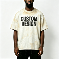 T-shirts personnalisés sur mesure 280 g/m² lavés pour l'été, impression DTG logo haute qualité, t-shirt surdimensionné effet délavé