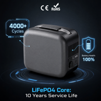 Station d'alimentation portable 500W 1000Wh avec batterie LiFePO4, générateur solaire pour le camping, l'extérieur, la maison, l'alimentation de secours en cas d'urgence