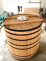 Vente en gros de tonneaux en bois de vin de 30 litres à 50 litres | Tonneau en bois de chêne naturel pour le stockage du rhum/whisky