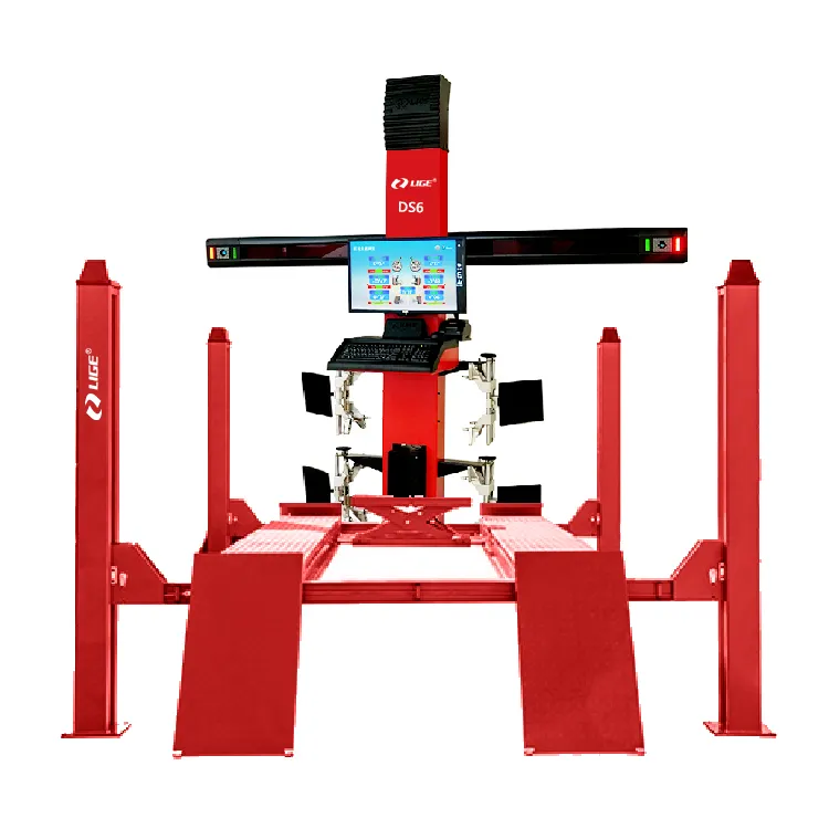 LIGE ce repair shop 3d wheel alignment machine price with 4 post car lift car equipment