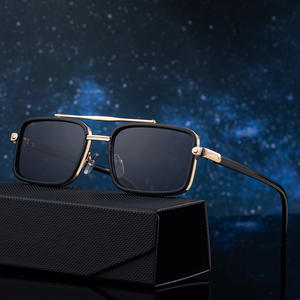 Lunettes de soleil carrées pour homme ZS-98335, monture noire, verres PC UV400, monture en plastique et métal, style rétro, protection solaire pour la conduite - Product Image 3