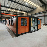 Rumah Kontainer Lipat Ekspansi Ganda 20ft 40ft, Rumah Prefabrikasi Modular, Rumah Mungil Modern, Villa