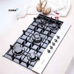 Xunda cuisine appareils de cuisson plaques de cuisson en verre Support en fonte cinq brûleurs <span class=keywords><strong>plaque</strong></span> de cuisson intégrée <span class=keywords><strong>plaque</strong></span> de cuisson en verre cuisinière à gaz - Product Image 2