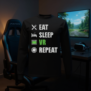 Eat Sleep VR Repeat Camiseta de manga larga para juegos de realidad virtual - Product Image 3