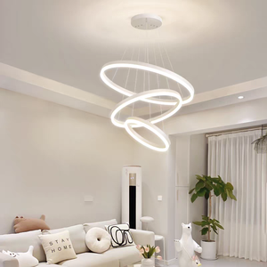 Lámpara Colgante de Metal Dorado de Lujo Contemporáneo Antiguo, con Control Remoto LED, Cuentas Circulares para Decoración de Hogar, Hotel, Cocina, Pantalla Dorada - Product Image 5