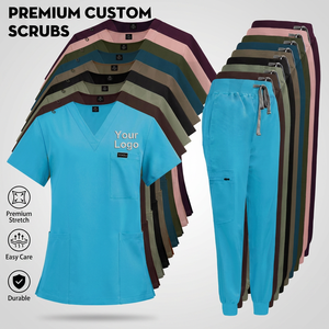 <span class=keywords><strong>Uniformes</strong></span> <span class=keywords><strong>de</strong></span> Hospital para Enfermeras <span class=keywords><strong>de</strong></span> Alta Venta Conjunto <span class=keywords><strong>de</strong></span> Dos Piezas con Pantalones Jogger Elásticos <span class=keywords><strong>de</strong></span> Spandex para Mujer - Product Image 2