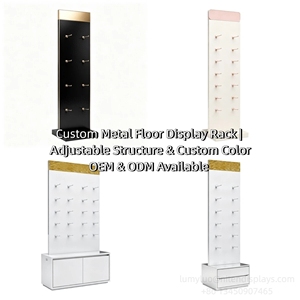 Metal Double Sided <b>Rotating</b> Floor <b>Display</b> Rack Freestanding Retail <b>Display</b> <b>Stand</b> for Makeup Brush Set - Product Image 5
