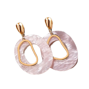 Pendientes de Perlas con Pintura al Óleo de Resina y Acrílico, Coloridos, Elegantes y Vintage, Personalizados al por Mayor, Estilo Clásico - Product Image 1