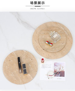 Ost-bandeja de travertine amarillo hecha a mano para decoración del hogar, bandeja de joyería de estilo nórdico beige vintage con piedra natural popular - Product Image 3
