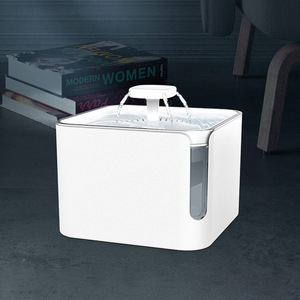 Fontaine à eau automatique pour animaux de compagnie Dudu, blanche, carrée, filtre circulant électrique, silencieuse, intelligente, distributeur d'eau pour chat et chien, détachable - Product Image 1