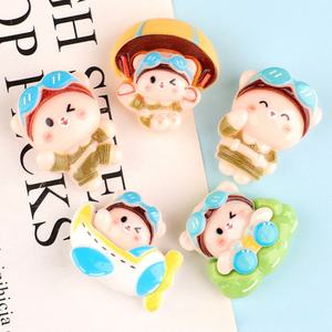 熊飞行员儿童趣味树脂配件钥匙扣水杯贴纸胸针树脂饰品卡哇伊树脂模具装饰 - Product Image 3