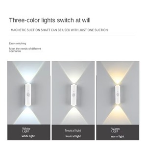 LED Cordless Wall <strong>Light</strong> Sensor Remote Control 3 Colours Wall <strong>Light</strong> up Down <strong>Indoor</strong> Rechargeable <strong>Battery</strong> <strong>Powered</strong> Wall Lamp - Product Image 2