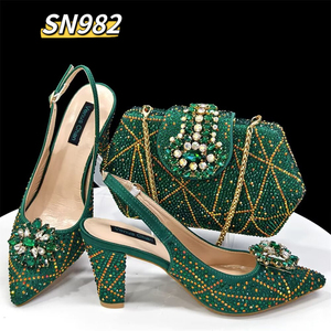Inmyshop Nouveau Top Vente Chaussures Italiennes et Sac Assortis avec Pierres Talons Hauts Magnifiques Chaussures de Fête ou de Mariage avec Sac à Bandoulière pour Femmes - Product Image 2