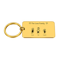 Werbe benutzer definierte Mama und Papa Kind Kinder Schlüssel anhänger Schlüssel ring leer Metall Logo Laser gravur Familien mitglied Schlüssel bund