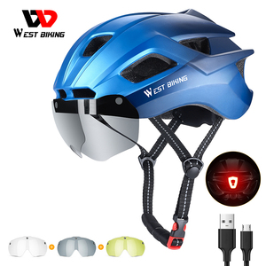 WEST BIKING USB Aufladen Leichter Fahrrad helm Cooler Sicherheits-Motorrad helm Verstellbarer personal isierter Motorrad-Fahrrad helm für Erwachsene - Product Image 6