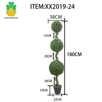 SanBao Arbre artificiel PE de 1,80 m en buis, topiaire à 3 boules, écologique, pour intérieur/extérieur, mariages, Noël, Nouvel An