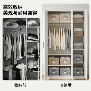Woven Fabric <b>Storage</b> <b>Box</b> Rectangle Foldable Lidless Clothing Organizer For Wardrobe Home Use Summer 2026 - Product Image 3