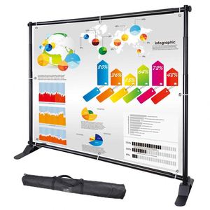Telón de Fondo Publicitario Ajustable de un Solo Lado, Telescópico, Ligero, Autoportante, Personalizable, de Tela para Promoción - Product Image 1