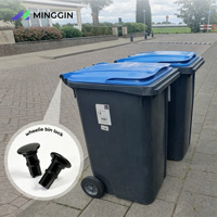Charnière robuste en PP noir moulé par injection pour poubelle à roulettes, compatible avec les poubelles de 120L/240L, pour le stockage des déchets industriels