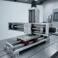 Plataforma de movimiento industrial de 3 ejes con mesa deslizante robótica de un solo eje, motor de módulo lineal de husillo de bolas a prueba de polvo y PLC personalizado