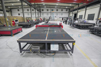 Machine de découpe de verre professionnelle avec PLC et moteur, épaisseur réglable de 3 à 19 mm, puissance de 22 kW, capacité de production de 50 à 180 pièces/secondes