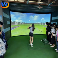 Simulador de Golf Interactivo Real con Proyección Inteligente, Nuevo Diseño de Recinto de Golf Interior para Centros Comerciales