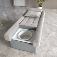 Fauteuil de pédicure électrique pour salon de beauté SPA, 90 cm de large, avec trou pour le visage intégré, en cuir PU, inclinable, pour réflexologie plantaire et bain de pieds