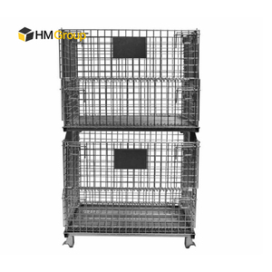 Katlanabilir İstiflenebilir Taşıma <span class=keywords><strong>Metal</strong></span> Tel Örgü Palet Konteyneri - Product Image 3