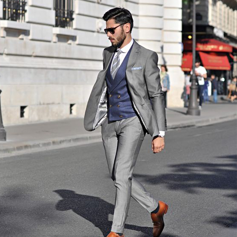 Shop Our New Arrival of Grey 3 Piece Slim Fit Men's Suits