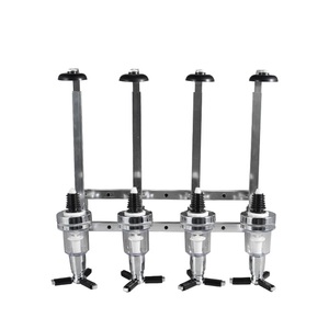 Treo tường 4 đầu rượu Dispenser cho rượu bia và đồ uống kim loại Rack với 4 chai hợp kim nhôm đứng - Product Image 2