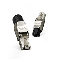 Connecteur RJ45 STP sans outil blindé en alliage de zinc ZOERAX, fiche modulaire Ethernet Cat6A plaquée or sans outil