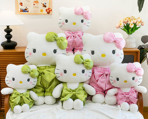 New Phong Cách Dễ Thương Kitty Sang Trọng Búp Bê Xin Chào Mèo Sang Trọng KT Đồ Chơi Màu Xanh Lá Cây Màu Hồng Quần Kitty Thú Nhồi Bông Trẻ Em Quà Tặng - Product Image 1