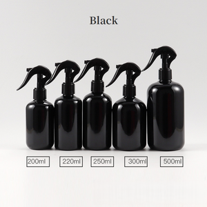 Botella de Plástico PET Negra de Forma Corta y Recta de 100/200/250/300/500 ml con Logotipo Personalizado y Tapa de Pulverización para Envasado de Productos para el Cuidado de la Piel - Product Image 3