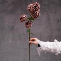 Großhandel Herbstbraune Serie Einzelstiel Künstliche Seidenblumen Florale Arrangements Zubehör für Hochzeit und Heimdekoration
