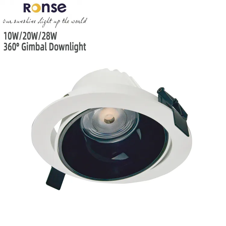 RONSE IP44 Wasserdichtes LED-Down light SAA White Lamp Down light Dali <span class=keywords><strong>Dimmbar</strong></span> 360 Gimbal Down lights LED Einstellbar