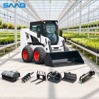 Harga Pabrik Mini Skid Steer Loader Bersertifikasi CE EPA dengan Aksesoris Bucket Trencher, Backhoe, dan Brush Cutter