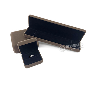 Jewelry <b>Box</b> Pendant <b>Earrings</b> Bracelet Ring Necklace Gift Boxes Cases Wedding Velvet Iron Square Jiesheng Brand - Product Image 6