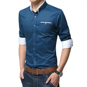 عارضة الاجتماعية الرسمي قميص الرجال طويلة الأكمام الأعمال سليم قميص مكتب الذكور القطن الذكور قمصان الأبيض الأزرق زائد حجم 4XL 5XL