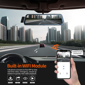 2024 Full HD Dash Video Recorder 10 \ "3 Cam WiFi App Control Espejo retrovisor para automóvil con lente dual IPS DVR - Product Image 3