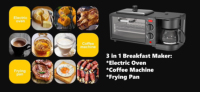 Machine à petit-déjeuner 3 en 1 de haute qualité Four à micro-ondes Cafetière et poêle à frire