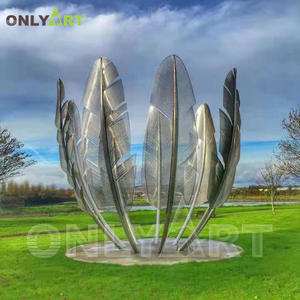 Sculpture abstraite d'anneau de colombe d'acier inoxydable de grande taille de jardin extérieur - Product Image 3