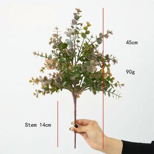 Arreglo Floral <span class=keywords><strong>Artificial</strong></span> de <span class=keywords><strong>Eucalipto</strong></span>, Ramo de <span class=keywords><strong>Eucalipto</strong></span> <span class=keywords><strong>Artificial</strong></span> de PVC con Borde Rosa Suave, Hojas Redondas Otoñales para Decoración de Escritorio - Product Image 2