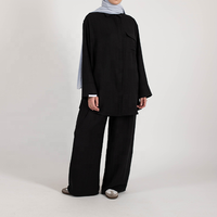 Vêtements islamiques 2 pièces ensembles modestes Abaya costume robe musulmane tunique et pantalon ensemble