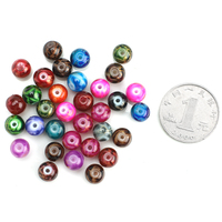 Zhubi Großhandel 8 MM runde Glasperlen mehrfarbige Kristallperlen zur Schmuckherstellung Halskette Armband-Herstellungs-Kit für Mädchen