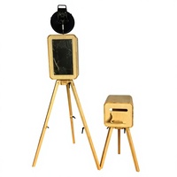 Photomaton rétro en bois double face portable avec écran tactile de 18,5 pouces, kiosque à selfie DSLR pour location de mariage, fête ou événement