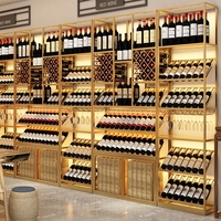 Étagère à vin en fer moderne avec logo personnalisé, présentoir commercial, rangement en métal, porte-bouteilles, cave, armoire sur pied