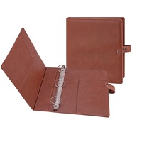 Porte-documents A4 en cuir PU personnalisé avec 3 anneaux, rechargeable, organiseur de documents pour le bureau, l'école et les cadeaux d'affaires