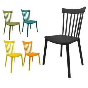Colorful white stackable plastic patio cafe balcony garden outdoor dining chair for restaurants coffee shop terrace