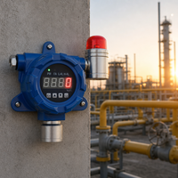 Détecteur de gaz inflammable fixe haute précision en aluminium HIREP CE ATEX antidéflagrant avec alarme sonore et lumineuse